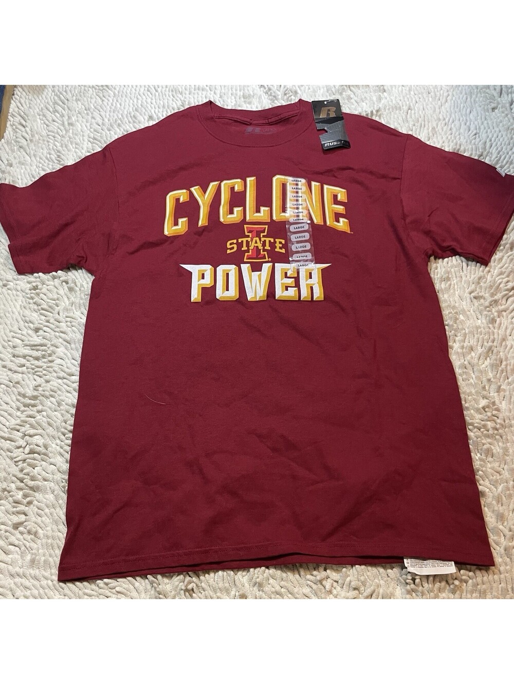 NWT Russell Iowa State Cyclones Short Sleeve T-Shirt Shirt Red Yellow Men’s L